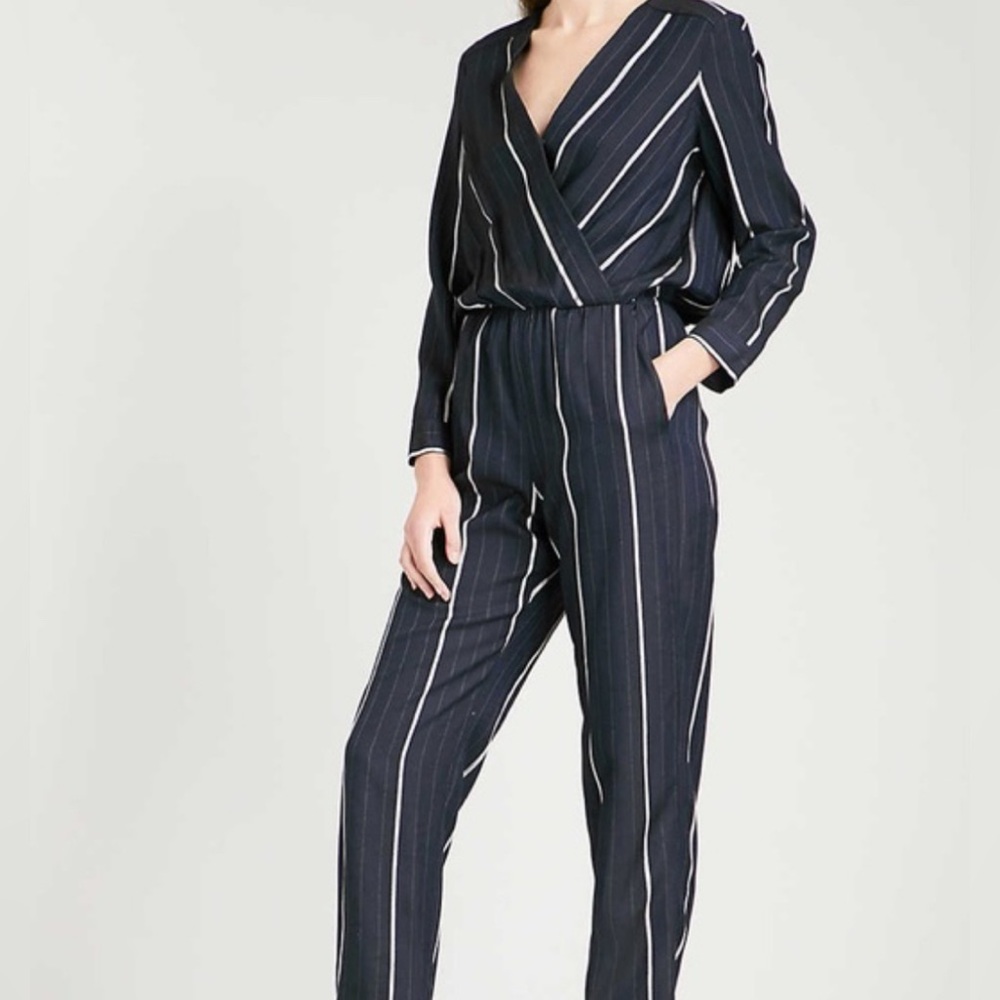 NWT Maje Pandomi Striped Crossover Jumpsuit
